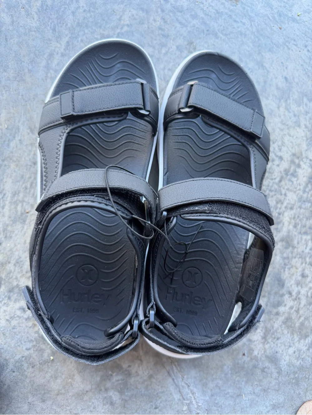 Hurley Mens Black Sport Sandals with White Sole